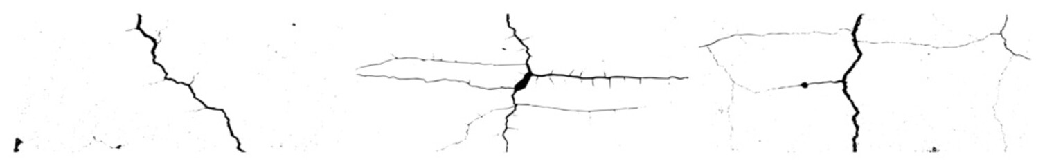 Vector Black cracks depicts fractured surface textures.