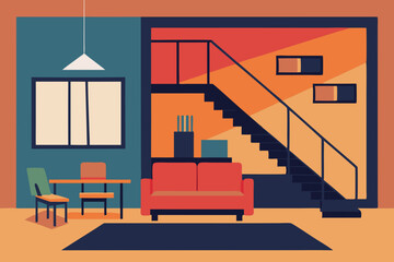 Fototapeta premium Vector illustration of a modern factory building with detailed interior design and architectural elements, perfect for business and industrial concepts