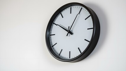 A modern black wall clock showcasing minimalism and elegance in timekeeping decor.