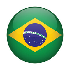 Brazil as round glossy vector icon