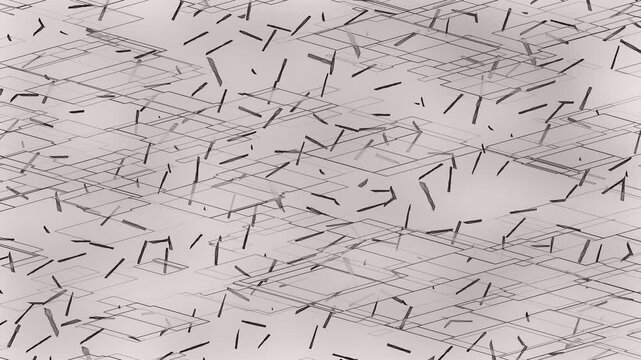 Abstract Geometric Pattern Animation with Overlapping Lines and Scattered Elements  Minimalist Motion Background Loop