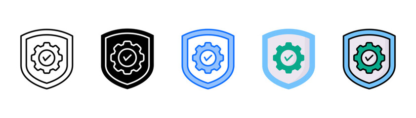 Security icon set with multiple style collection