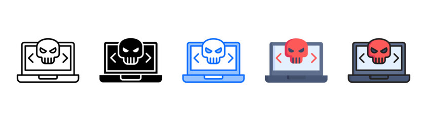 Rootkits icon set with multiple style collection