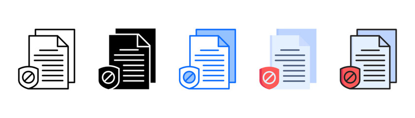 Fileless Malware icon set with multiple style collection
