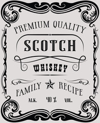 vector image of vintage scotch bottle label