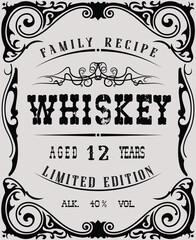 vector image of vintage whiskey bottle label