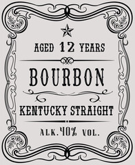 vector image of vintage bourbon bottle label