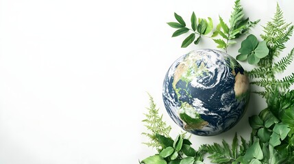 Earth day concept on white background World environment