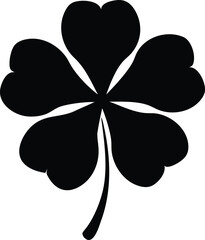 A vibrant green clover flower with four distinct leaves arranged side by side isolated on a white background for design use isolated on white background isolated on transparent background