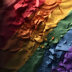 Pride day, LGBTQ community, lesbian, gay, bisexual, transgender and queer, lgbt banner - Waving crumbled rainbow texture background