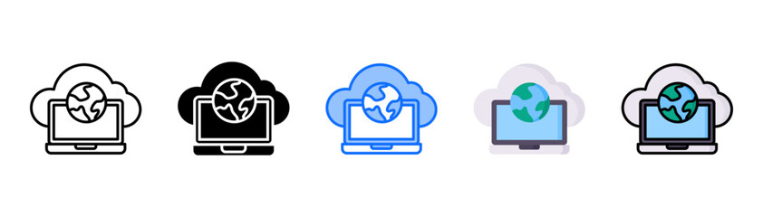 Remote Access icon set with multiple style collection