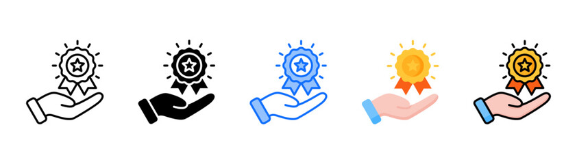 Reward icon set with multiple style collection