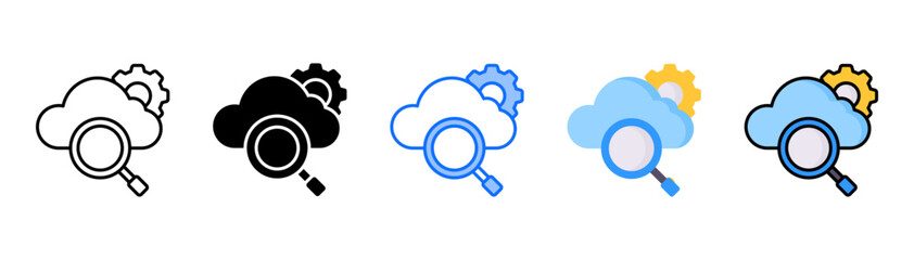 Search icon set with multiple style collection