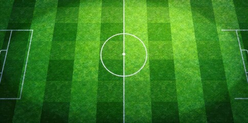 Obraz premium Distressed, textured football field with faded lines , old field, background