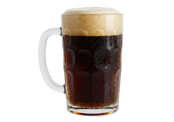 Isolated Mug of Dark Beer with Thick Foam