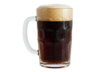 Isolated Mug of Dark Beer with Thick Foam