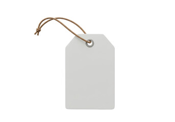Isolated Blank White Tag with String