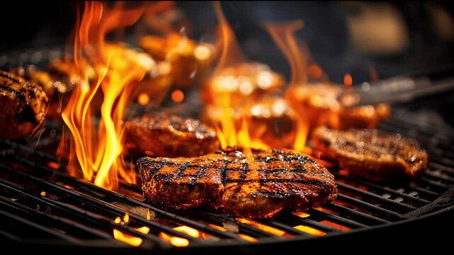 National BBQ Month graphic featuring a hot grill - Powered by Adobe