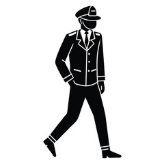 pilot walking vector art