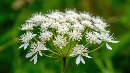Close-up of a cluster of delicate white flowers.