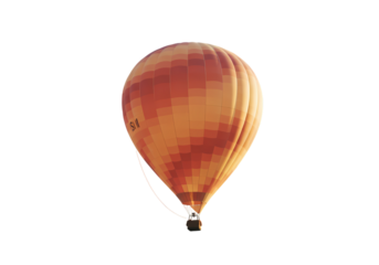 Orange Hot Air Balloon at Sunrise Aerial Adventure Travel and Exploration on transparent background