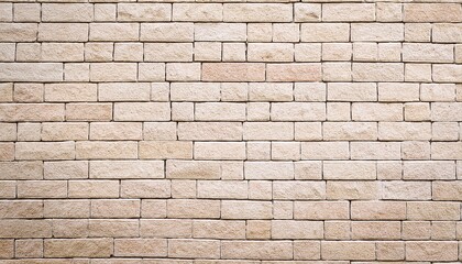 Fototapeta premium cream and white brick wall texture background brickwork and stonework flooring backdrop interior design home style vintage old pattern clean with concrete uneven color beige bricks stack decoration