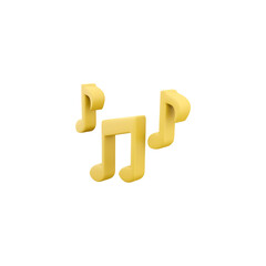 A collection of musical notes in a vibrant yellow color, symbolizing music and creativity.