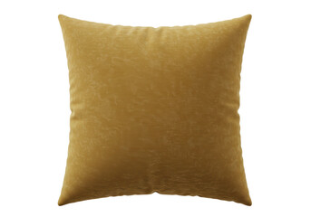 Isolated Mustard Yellow Velvet Pillow Square