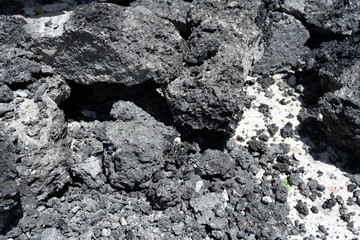 Pile of Broken Asphalt Pavement Debris