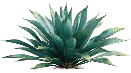 Fototapeta premium Lush agave plant with vibrant teal leaves.