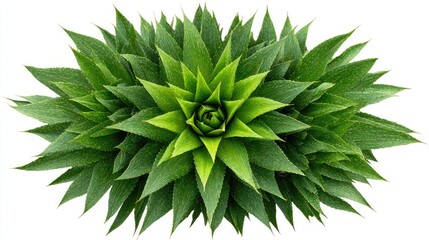 Fototapeta premium Lush, vibrant foliage displays a radiating pattern.