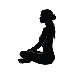 Silhouette of Woman in Lotus Yoga Pose Meditation Mindfulness Spiritual Wellness