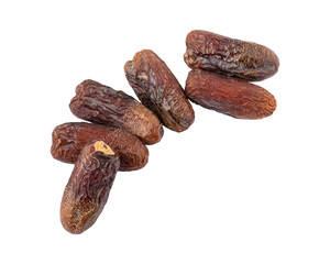 Sweet fresh amber dates isolated on transparent background