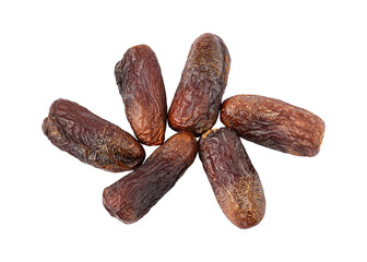 Sweet fresh amber dates isolated on transparent background