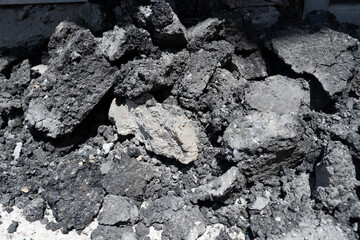 Pile of Broken Asphalt Pavement Debris