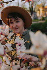 Little girl in a spring park