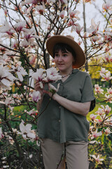 Little girl in a spring park