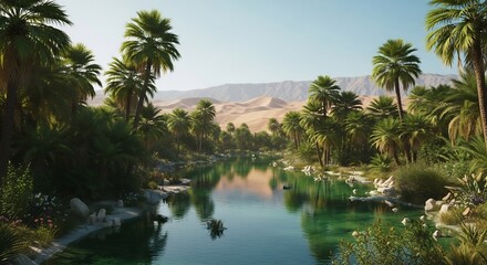 Fototapeta premium palm trees in the pool