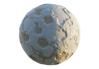 Isolated Moon Surface with Craters and Texture