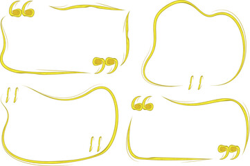 yellow colorful creative outline quotes frames set