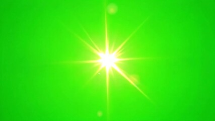 Bright lens flare effect shines on green screen, creating a glowing, vibrant starburst, suitable for visual effects. - Powered by Adobe