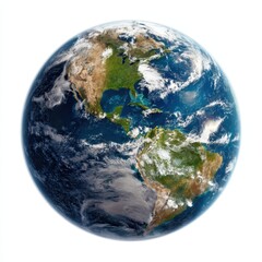 blue planet Earth from space showing North & South America, USA.