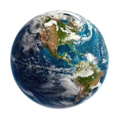blue planet Earth from space showing North & South America, USA.