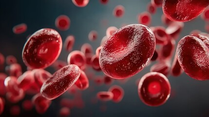 View under a microscope, blood-red blood cells in a living body