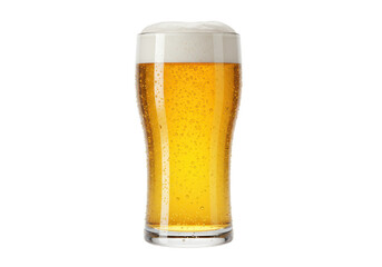 Isolated Glass of Refreshing Beer with Frothy Head