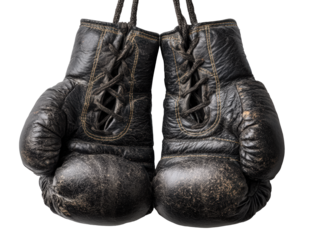 Close-up textured gloves suspended evoking timeless spirit isolated