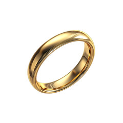A simple gold wedding band shines on a black background elegant and timeless design