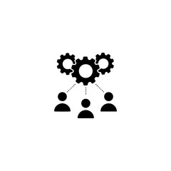 Team of some employees icon flat vector design.