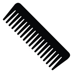 A clean, minimalist vector graphic of a hair comb.
