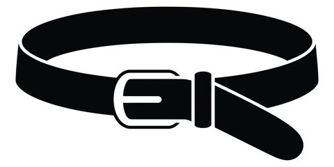 A clean, vector graphic of a waist belt with a buckle.